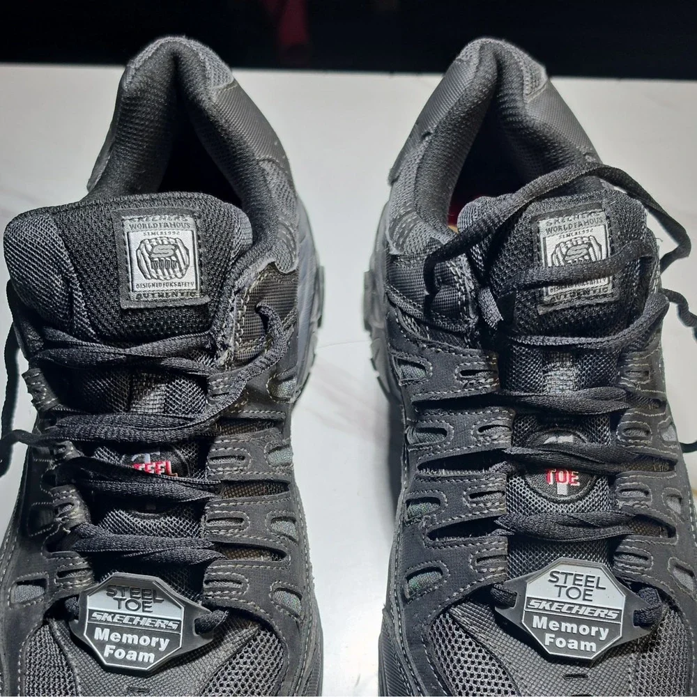 Skechers Steel Toe EH Work Shoes Mens 11.5‎ Medium Black Model 77055